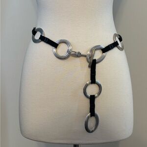 Silver and Black Chain Belt